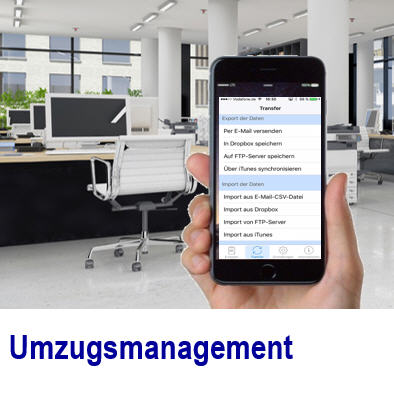 Umzug des Einzelinventars bis zum Umzugsmanagement  ganzer Abteilungen