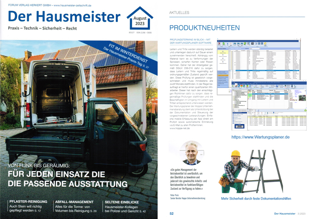 Der Hausmeister - Aug/23 - Forum-Herkert Verlag. Prüf- und Wartungsplaner
