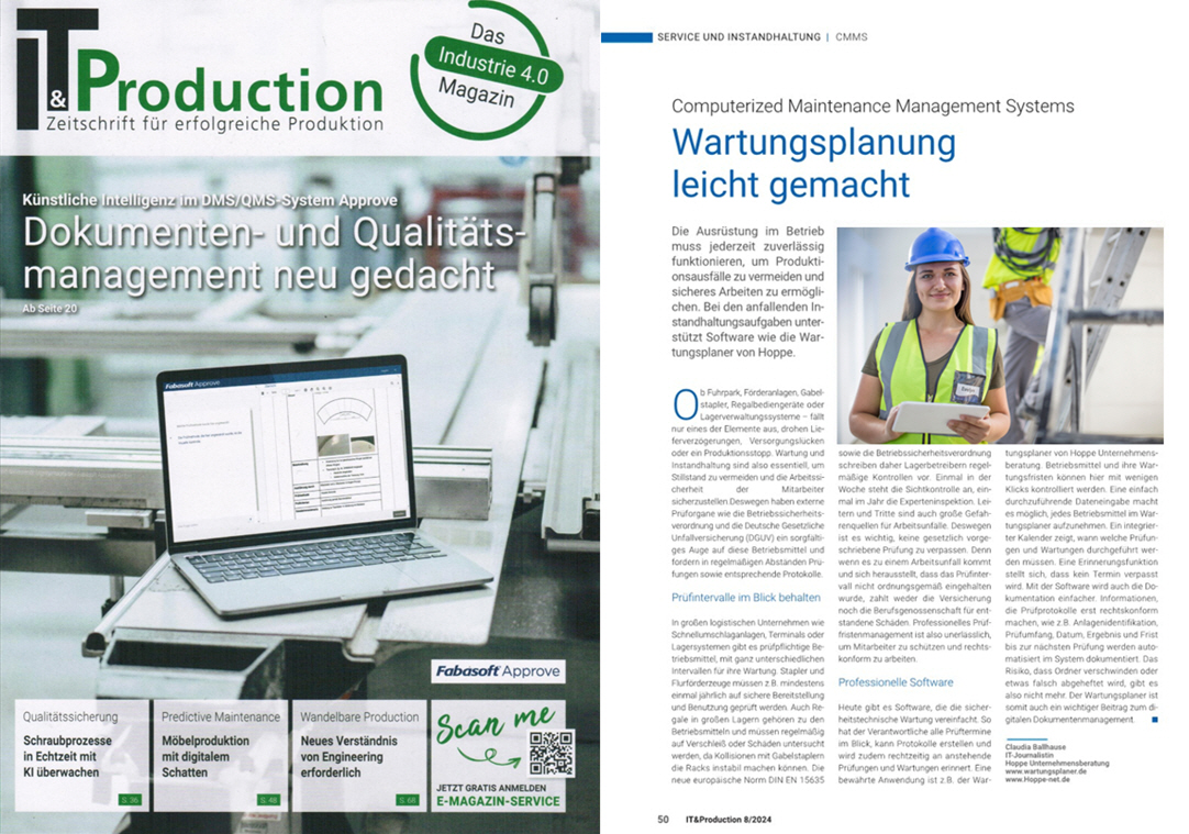 IT-Production TeDo Verlag / 10-24 Computerized Maintenance Management Systems, Wartungsplanung leicht gemacht