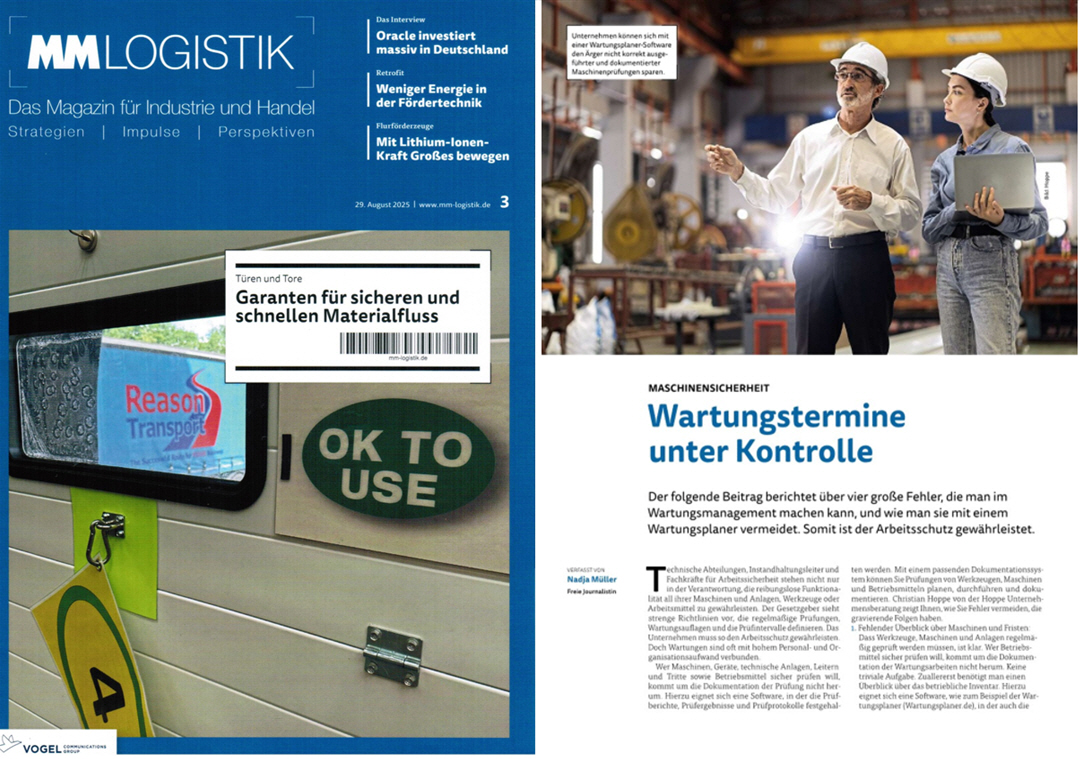MM Logistik Vogel Communication Group Sep/25 Maschinensicherheit - Prüf- und Wartungstermine