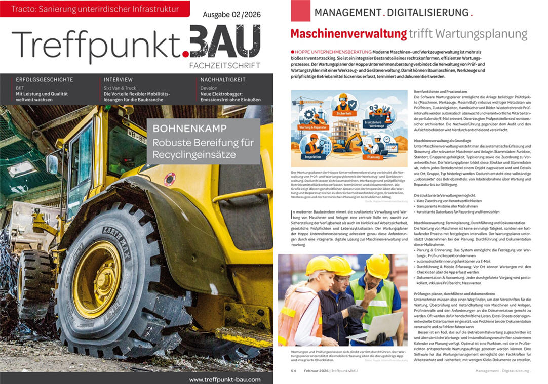 Treffpunkt Bau / 02-26 Maschinenverwaltung trifft Wartungsplanung