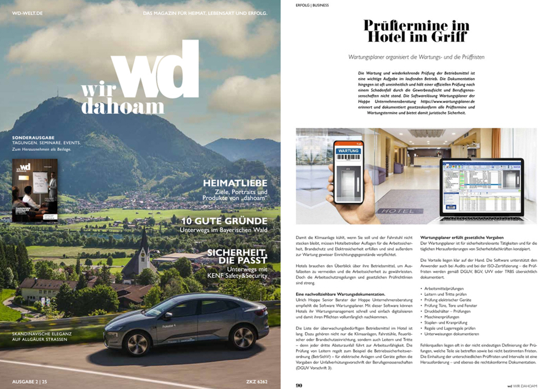 Wirtschaft Dienstleistungen WD-Welt / 10-24 ALPEN-VERLAGSGRUPPE OHG, Prftermine im Hotel im Griff